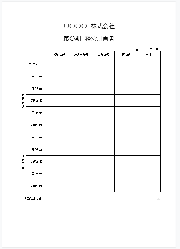経営計画書(事業部別利益） | 介護・福祉業界のニュース・最新情報なら